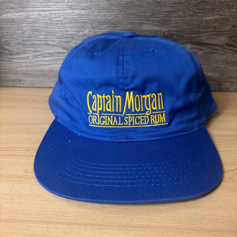 Vintage Captain Morgan Hat Cap Snapback Blue Spiced Rum Adjustable